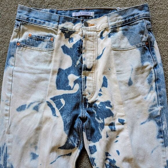 E.L.V. Denim blue /Bleached straight leg high waist (32) - Picture 3 of 5